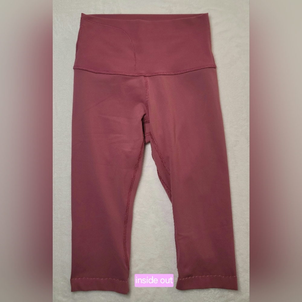 Lululemon Align Crop Size 4 16" Inseam Moss Rose? W6AS8S Legging High Rise Nulu - Picture 11 of 15